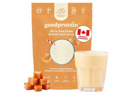 Goodprotein Shake tout-en-un, mélange de superaliments végétaux, caramel salé | 440 g