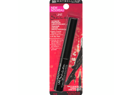 Maybelline - Stiletto High Precision Liquid Eyeliner - Blackest Black | 1.5 mL