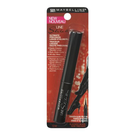 Maybelline Stiletto Eyeliner liquide haute précision - Noir le plus noir | 1,5 ml 