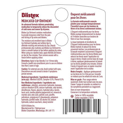 Blistex - Pommade médicamenteuse pour les lèvres | 6g