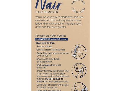 Nair - Face Cream Hair Remover - Sweet Almond Oil | 57 g