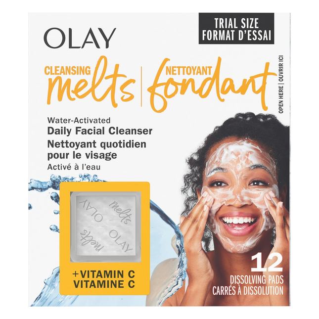 Olay - Fondants nettoyants activés par l'eau + vitamine C | 12 tampons dissolvants
