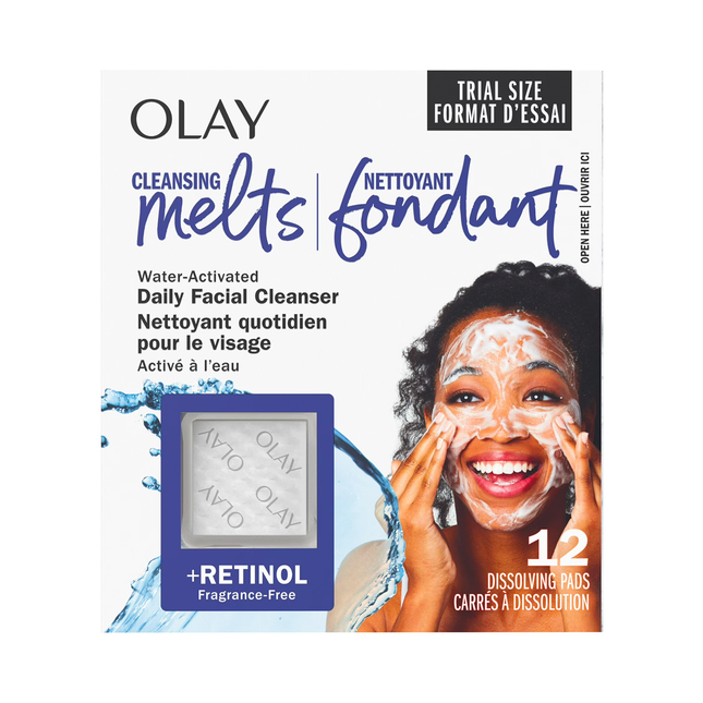 Olay - Cleansing Melts Daily Facial Cleanser with Retinol | 12 Dissolving Pads