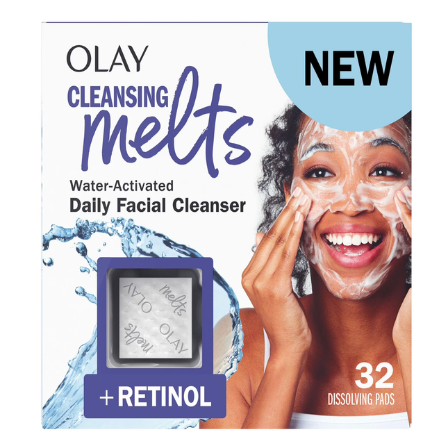 Olay - Tampons nettoyants activés par l'eau + rétinol | 32 tampons dissolvants