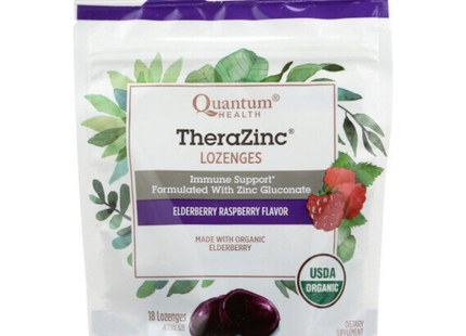 Quantum Health - TheraZinc Lozenges - Elderberry Raspberry Flavour | 18 Count