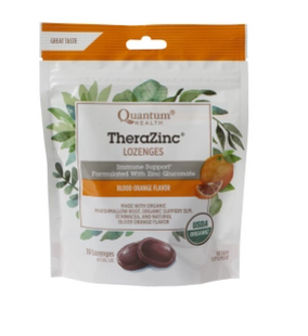 Quantum Health TheraZinc Lozenges - Blood Orange Flavour | 18 Count