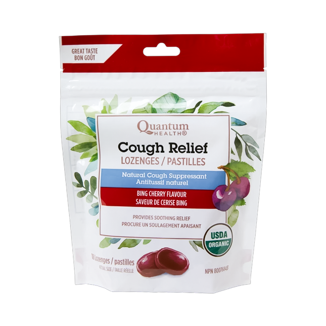 Quantum Health - Cough Relief Lozenges, Bing Cherry | 18 Lozenges