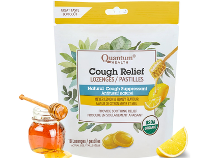 Quantum Health - Cough Relief Lozenges, Lemon and Honey | 18 Lozenges