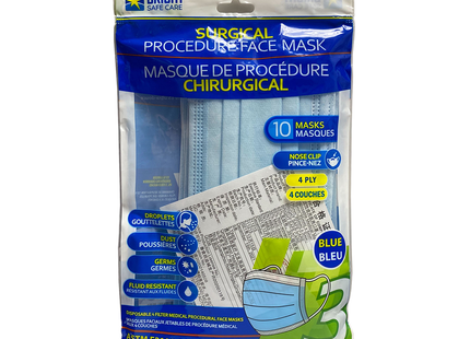 Bright Safe Care - Disposable Face Masks, Blue | 10 Masks
