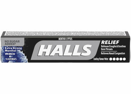 Halls - Relief - Menthol extra fort - Sans sucre ajouté | 9 pastilles