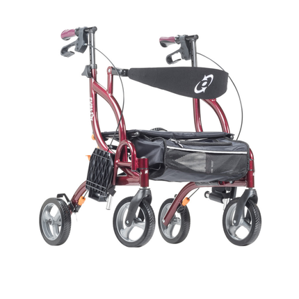 Déambulateur et fauteuil de transport pliant latéral Airgo Fusion F18, canneberge