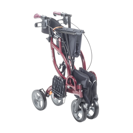 Déambulateur et fauteuil de transport pliant latéral Airgo Fusion F18, canneberge