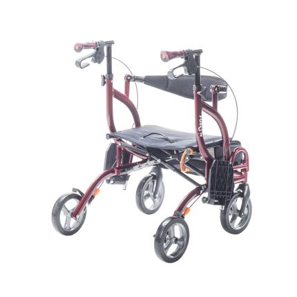 Déambulateur et fauteuil de transport pliant latéral Airgo Fusion F18, canneberge