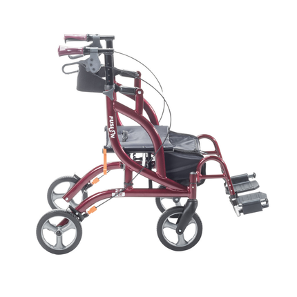 Déambulateur et fauteuil de transport pliant latéral Airgo Fusion F18, canneberge