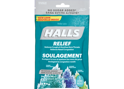 Halls - Pastilles Mentho-Lyptus assorties en relief | 25 pastilles