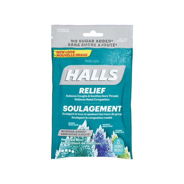 Halls - Relief Assorted Mint Mentho-Lyptus Lozenges | 25 Lozenges