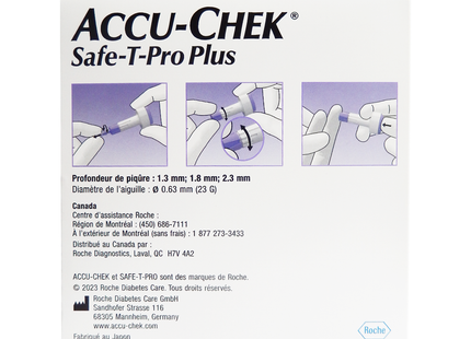 ACCU-CHEK - Safe T Pro Plus Lancet Devices | 200 Sterile Single use Lancing Devices