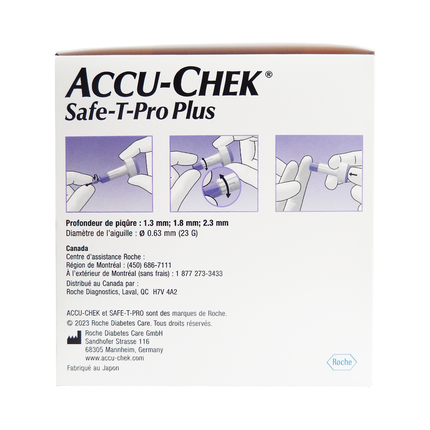 ACCU-CHEK - Dispositifs à lancettes Safe T Pro Plus | 200 autopiqueurs stériles à usage unique