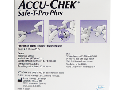 ACCU-CHEK - Safe T Pro Plus Lancet Devices | 200 Sterile Single use Lancing Devices