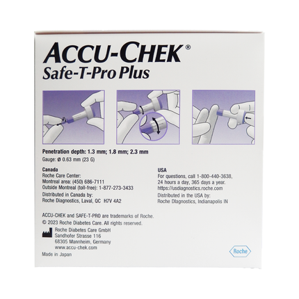 ACCU-CHEK - Dispositifs à lancettes Safe T Pro Plus | 200 autopiqueurs stériles à usage unique