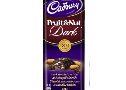 Cadbury - Fruit & Nut Dark Chocolate Bar | 100 g