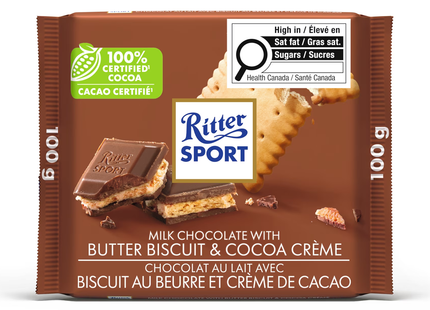 Ritter Sport - Milk Chocolate Bar with Butter Biscuit & Cocoa Creme | 100 g