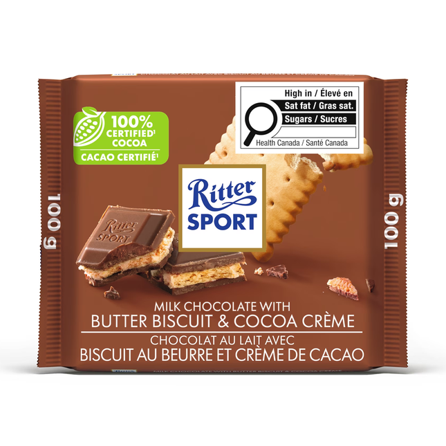 Ritter Sport - Milk Chocolate Bar with Butter Biscuit & Cocoa Creme | 100 g
