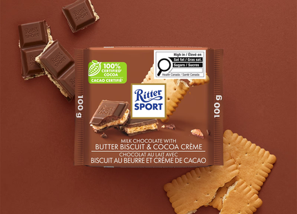 Ritter Sport - Milk Chocolate Bar with Butter Biscuit & Cocoa Creme | 100 g