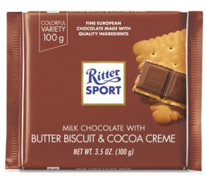 Ritter Sport Milk Chocolate Bar with Butter Biscuit & Cocoa Creme | 100 g