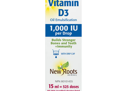 New Roots - Gouttes de vitamine D 1000 UI | 15 mL