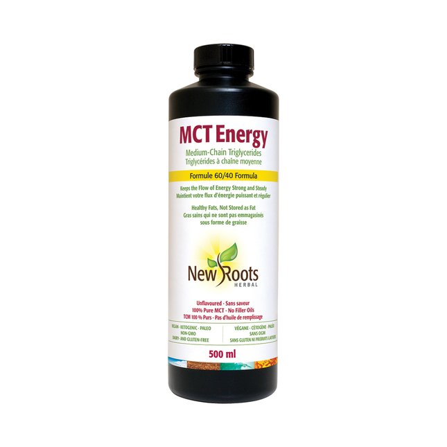 New Roots - Formule 60/40 de triglycérides à chaîne moyenne Mct Energy | 500 mL