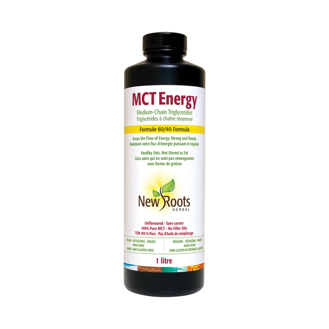 New Roots - Formule 60/40 de triglycérides à chaîne moyenne Mct Energy | 1 L