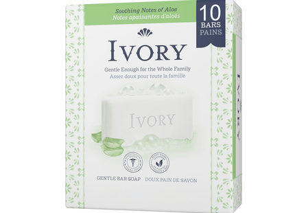 Ivory - Bar Soap - Aloe Scent - 10 Pack | 90 g X 10 bars
