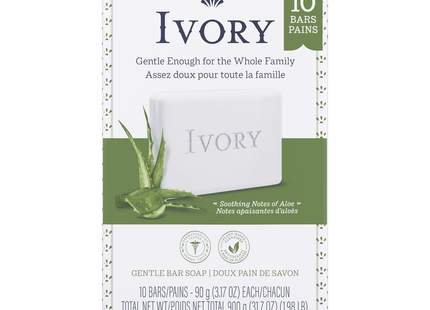 Ivory - Gentle Bar Soap, Aloe Scent | 10 x 90g