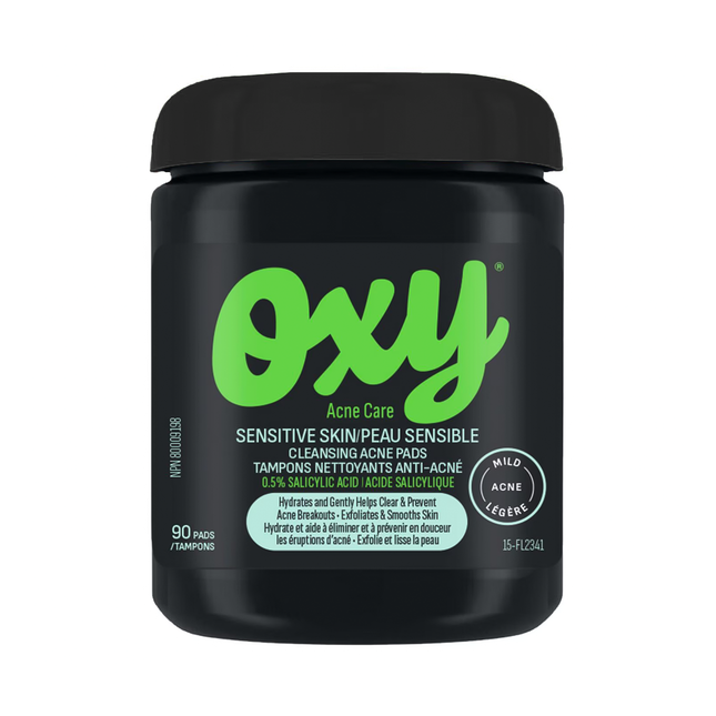 OXY - Acne Care Sensitive Skin Cleansing Pads with Salicylic Acid 0.5% | 90 Pads