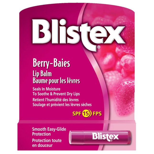 Blistex - Baume à lèvres aux baies Écran solaire/Protecteur pour les lèvres SPF 15 | 4,25g