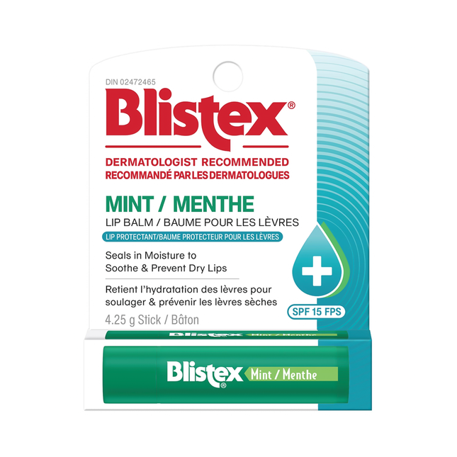 Blistex - Baume à lèvres à la menthe Écran solaire/Protecteur pour les lèvres SPF 15 | 4,25g