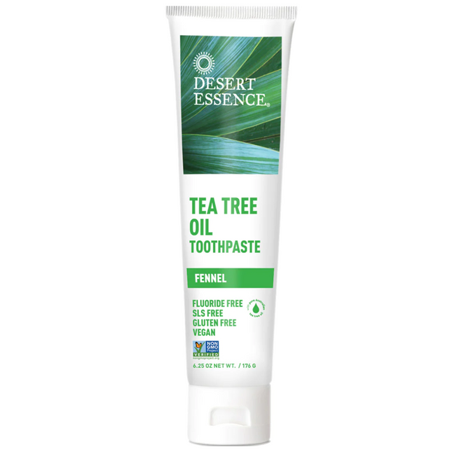 Desert Essence - Tea Tree Oil Toothpaste with Baking Soda & Essential Oils - Fennel | 176 g