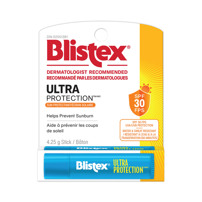 Blistex - Baume à lèvres Ultra Protection Écran solaire/Protecteur pour les lèvres SPF 30 | 4,25g
