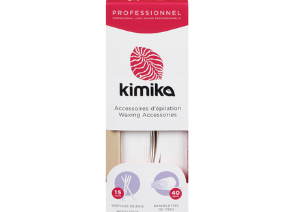 Kimika - Kit Duo d'accessoires d'épilation | 40 bandes de cire + applicateurs