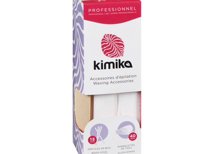 Kimika - Kit Duo d'accessoires d'épilation | 40 bandes de cire + applicateurs