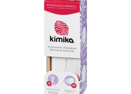 Kimika - Kit Duo d'accessoires d'épilation | 40 bandes de cire + applicateurs