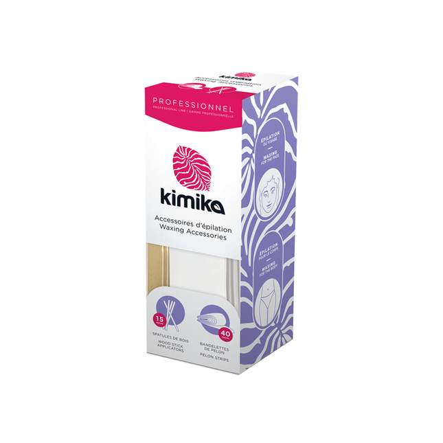 Kimika - Kit Duo d'accessoires d'épilation | 40 bandes de cire + applicateurs