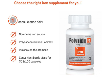 Polyride Fe - Iron Supplement | 30 Capsules