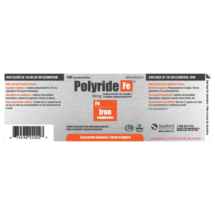 Polyride Fe - Iron Supplement | 100 Capsules
