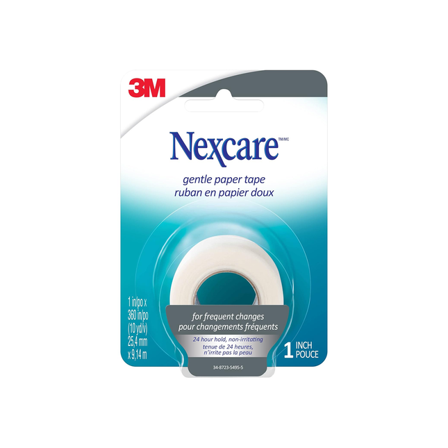 Nexcare - Ruban adhésif doux en papier 24 heures | 1 po x 10 verges