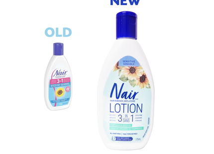Nair - Hair Removal Lotion 3 in 1 for Sensitive Skin with Sunflower Seed Oil | 175mL