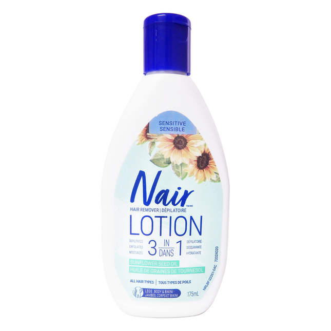 Nair - Hair Removal Lotion 3 in 1 for Sensitive Skin with Sunflower Seed Oil | 175mL