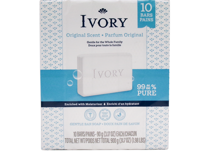 Ivory - Gentle Soap Bar, Original Scent | 10 x 90 g