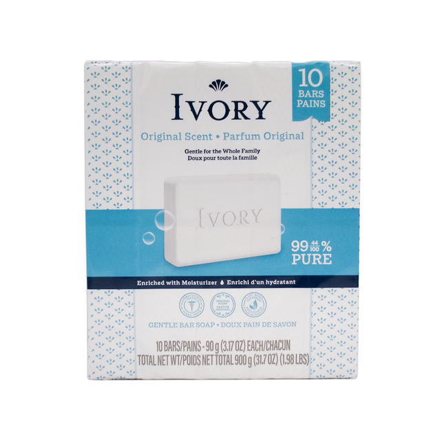 Ivory - Gentle Soap Bar, Original Scent | 10 x 90 g